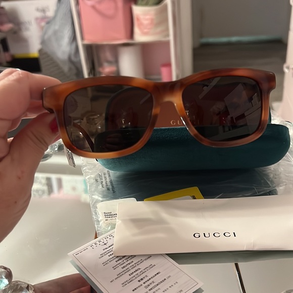 Gucci Sunglasses 55MM HAVANA/Case/DustCloth/Dustbag - Picture 3 of 11